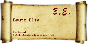 Bautz Elza névjegykártya